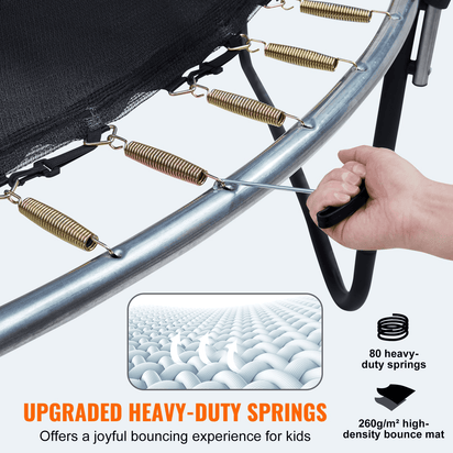 VEVOR 14FT Trampoline, 450 lbs Trampoline with Enclosure Net, Ladder, and Curved Pole, Heavy Duty Trampoline with Jumping Mat and Spring Cover Padding, Outdoor Recreational Trampolines for Kids Adults - The Little Big Store