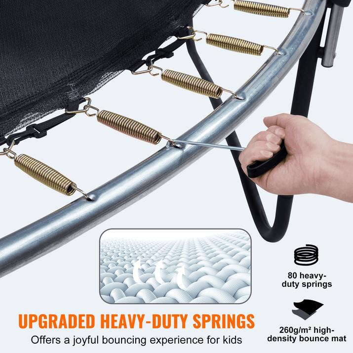 VEVOR 14FT Trampoline, 450 lbs Trampoline with Enclosure Net, Ladder, and Curved Pole, Heavy Duty Trampoline with Jumping Mat and Spring Cover Padding, Outdoor Recreational Trampolines for Kids Adults - The Little Big Store