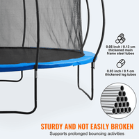 VEVOR 14FT Trampoline, 450 lbs Trampoline with Enclosure Net, Ladder, and Curved Pole, Heavy Duty Trampoline with Jumping Mat and Spring Cover Padding, Outdoor Recreational Trampolines for Kids Adults - The Little Big Store