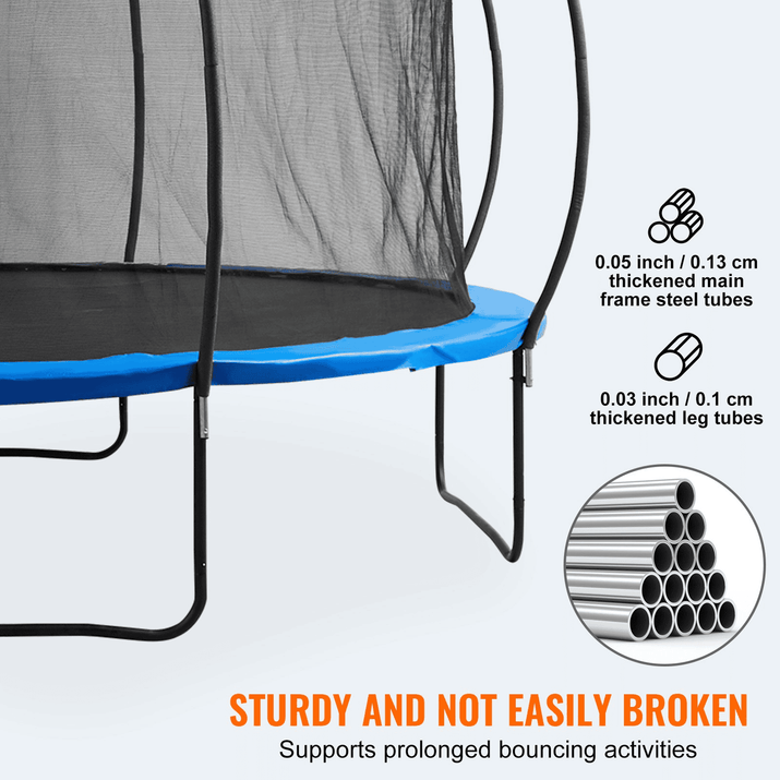 VEVOR 14FT Trampoline, 450 lbs Trampoline with Enclosure Net, Ladder, and Curved Pole, Heavy Duty Trampoline with Jumping Mat and Spring Cover Padding, Outdoor Recreational Trampolines for Kids Adults - The Little Big Store
