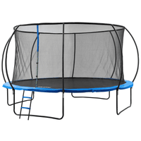 VEVOR 14FT Trampoline, 450 lbs Trampoline with Enclosure Net, Ladder, and Curved Pole, Heavy Duty Trampoline with Jumping Mat and Spring Cover Padding, Outdoor Recreational Trampolines for Kids Adults - The Little Big Store