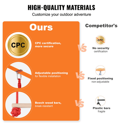 VEVOR Ultimate Ninja Warrior Obstacle Course – 56ft Dual Slacklines, 12 Obstacles, 500lbs Capacity Outdoor Playset - The Little Big Store