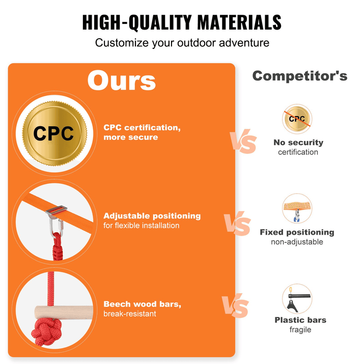 VEVOR Ultimate Ninja Warrior Obstacle Course – 56ft Dual Slacklines, 12 Obstacles, 500lbs Capacity Outdoor Playset - The Little Big Store