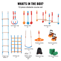 VEVOR Ultimate Ninja Warrior Obstacle Course – 56ft Dual Slacklines, 12 Obstacles, 500lbs Capacity Outdoor Playset - The Little Big Store