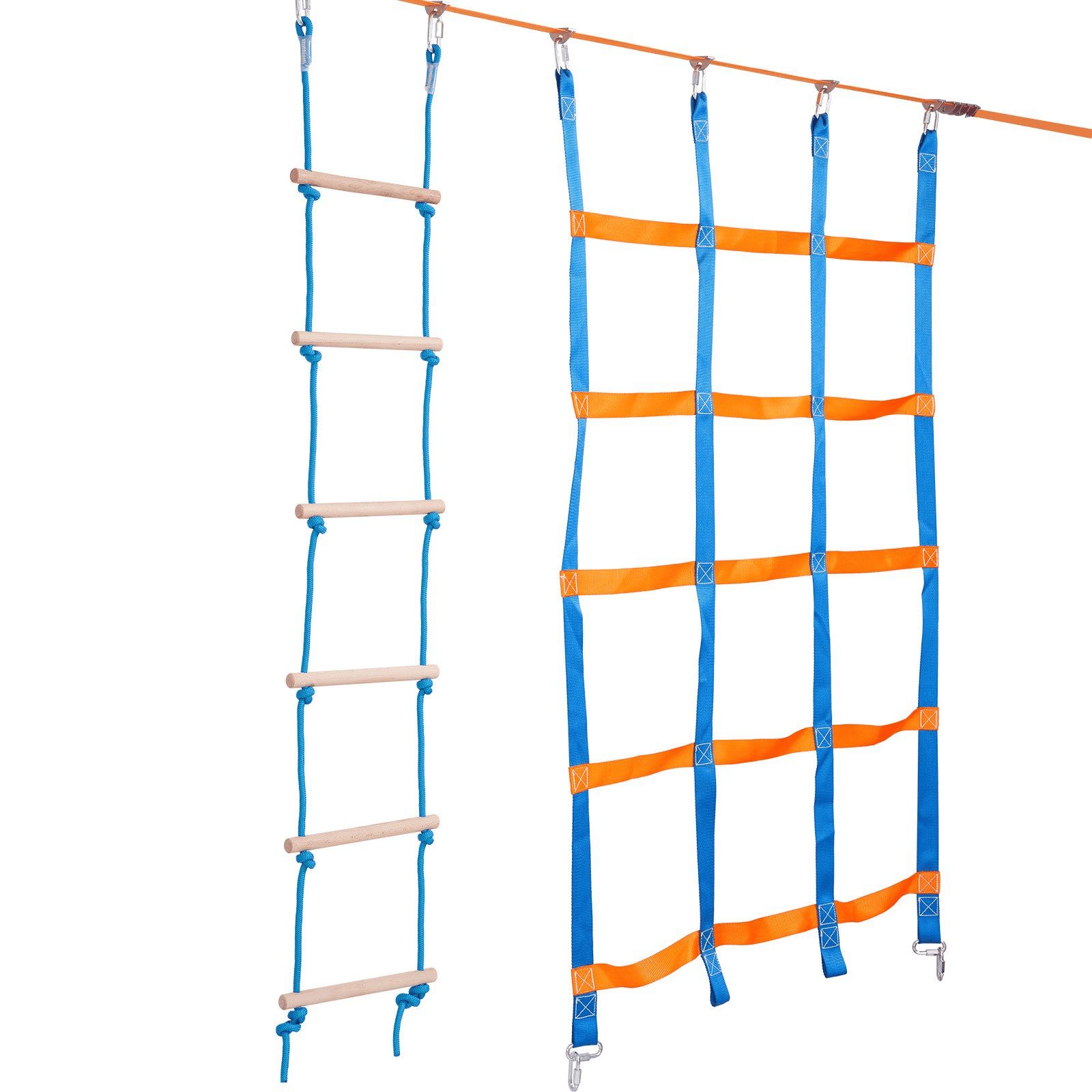 VEVOR Ultimate Ninja Warrior Obstacle Course – 56ft Dual Slacklines, 12 Obstacles, 500lbs Capacity Outdoor Playset - The Little Big Store