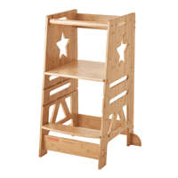 VEVOR Tower Step Stool, 3-Level Height Adjustable Toddler Step Stools for Kids, Kitchen Stool Helper, Bamboo Kids Standing Tower Learning Stool with Safety Rail for Kitchen Counter Bathroom, 350LBS - The Little Big Store