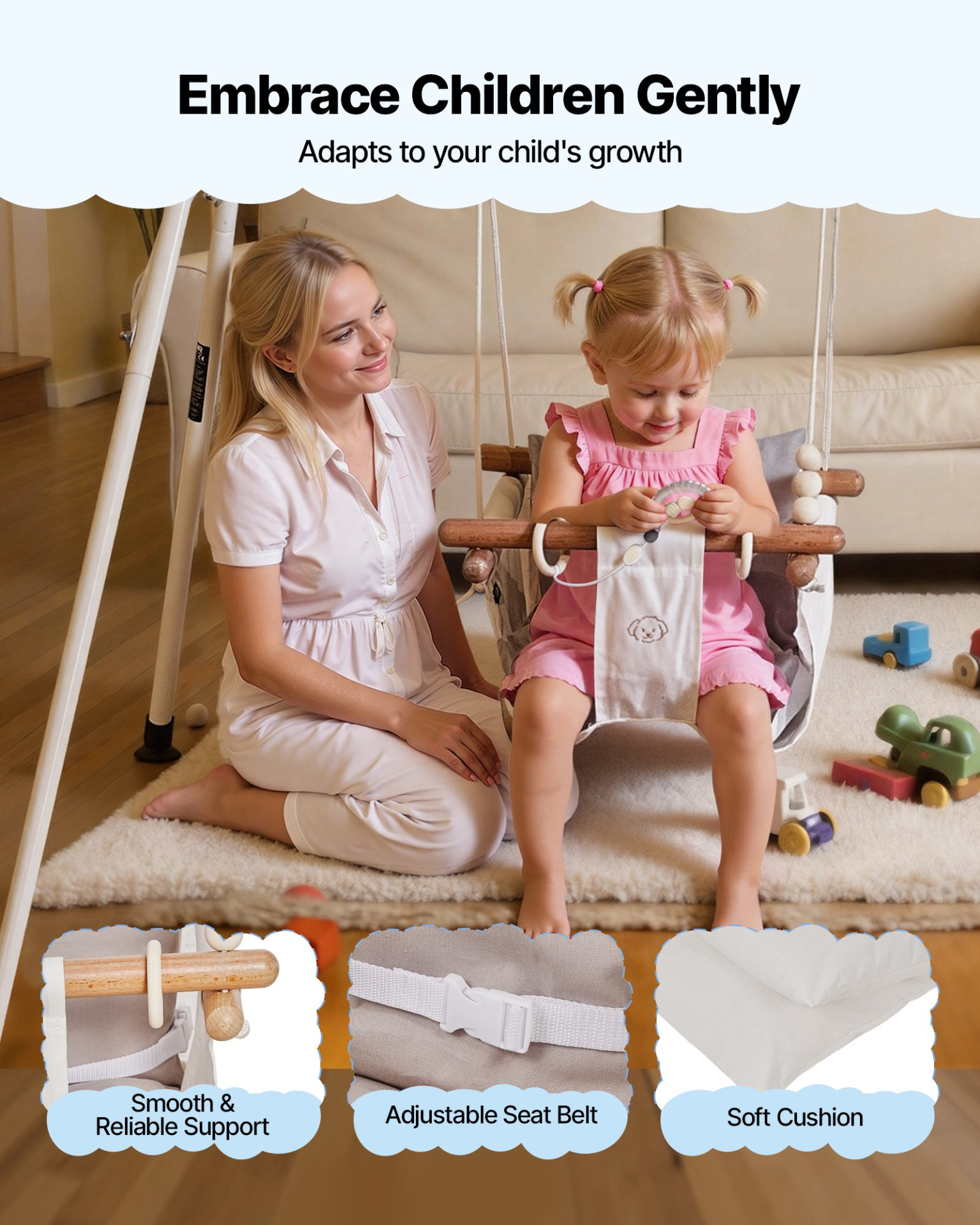 2-in-1 Toddler Swing & Jumper Set – Indoor Outdoor Foldable Activity Frame