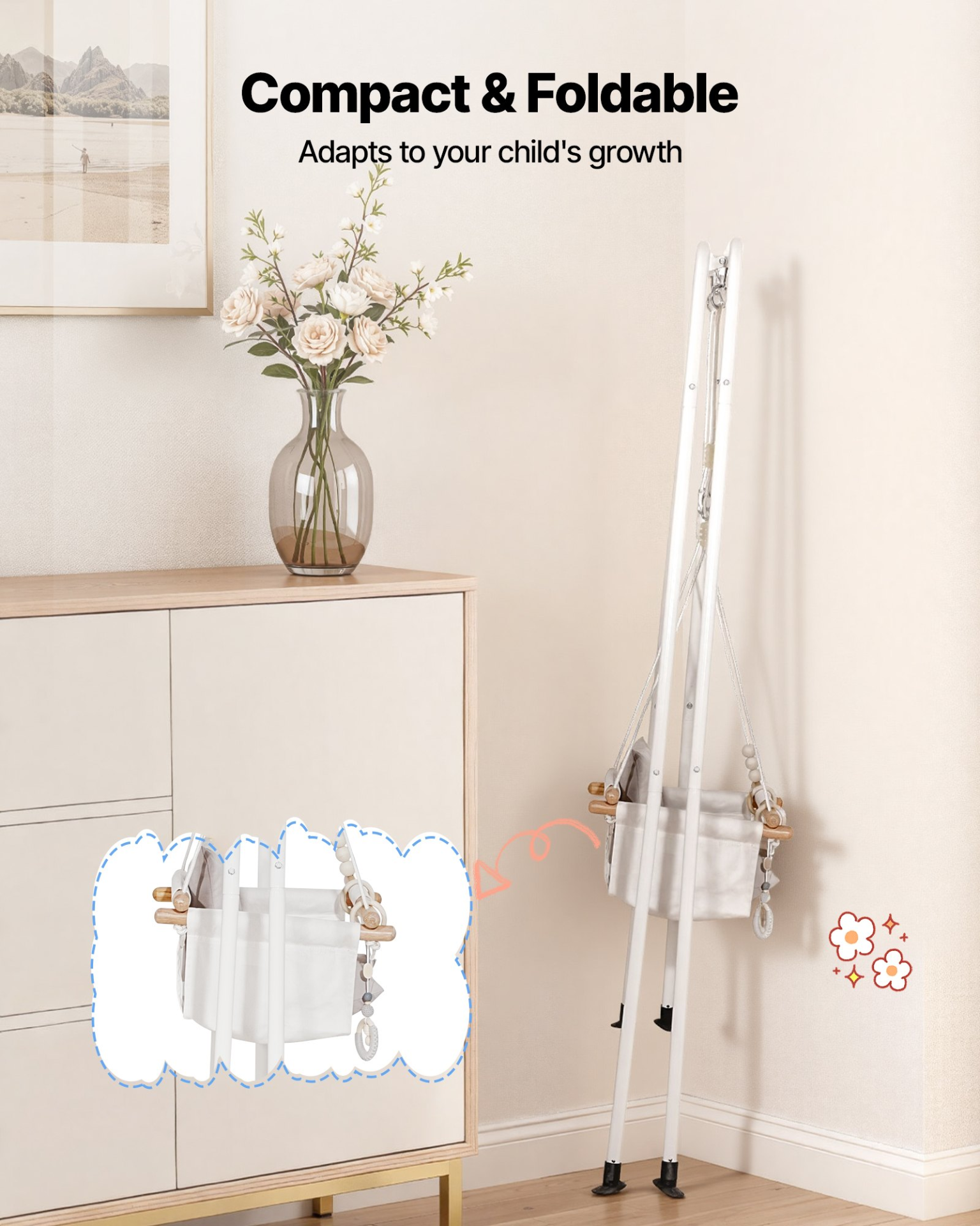 2-in-1 Toddler Swing & Jumper Set – Indoor Outdoor Foldable Activity Frame