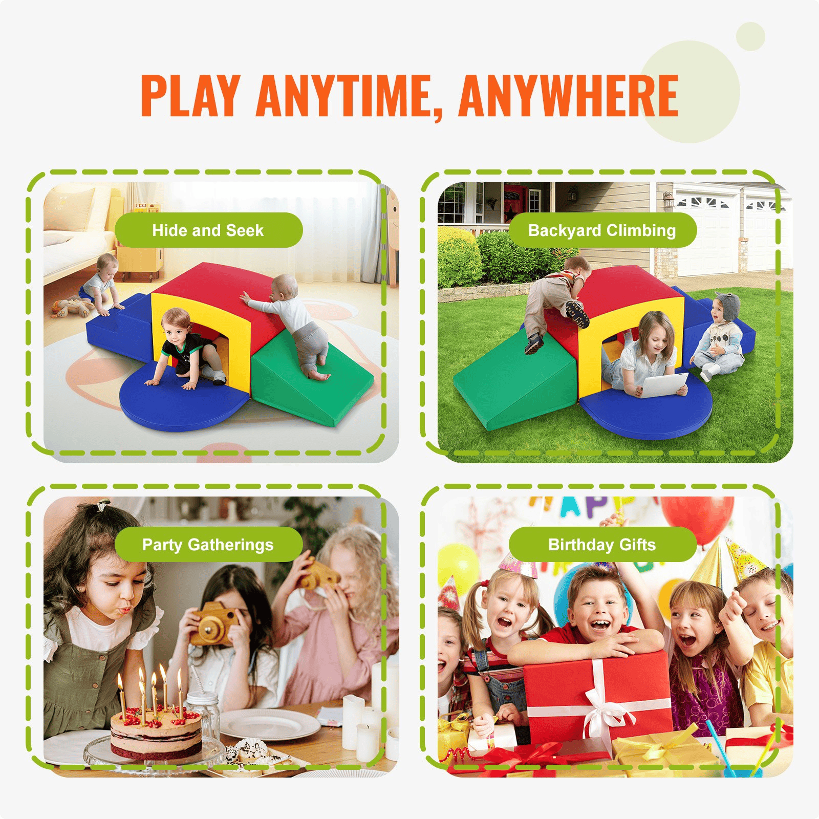 Toddler Climbing Toys Indoor, 5 Piece Climb, Crawl and Tunnel Soft Play Equipment, Foam Climbing Toys, Kids Tunnel Maze with Stairs and Ramp,Indoor for Preschoolers Easy to Clean (Assorted) - The Little Big Store