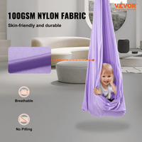 VEVOR Sensory Swing for Kids, 3.1 Yards, Therapy Swing for Children with Special Needs, Cuddle Swing Indoor Outdoor Hammock for Child & Adult with Autism, ADHD, Aspergers, Sensory Integration, Purple