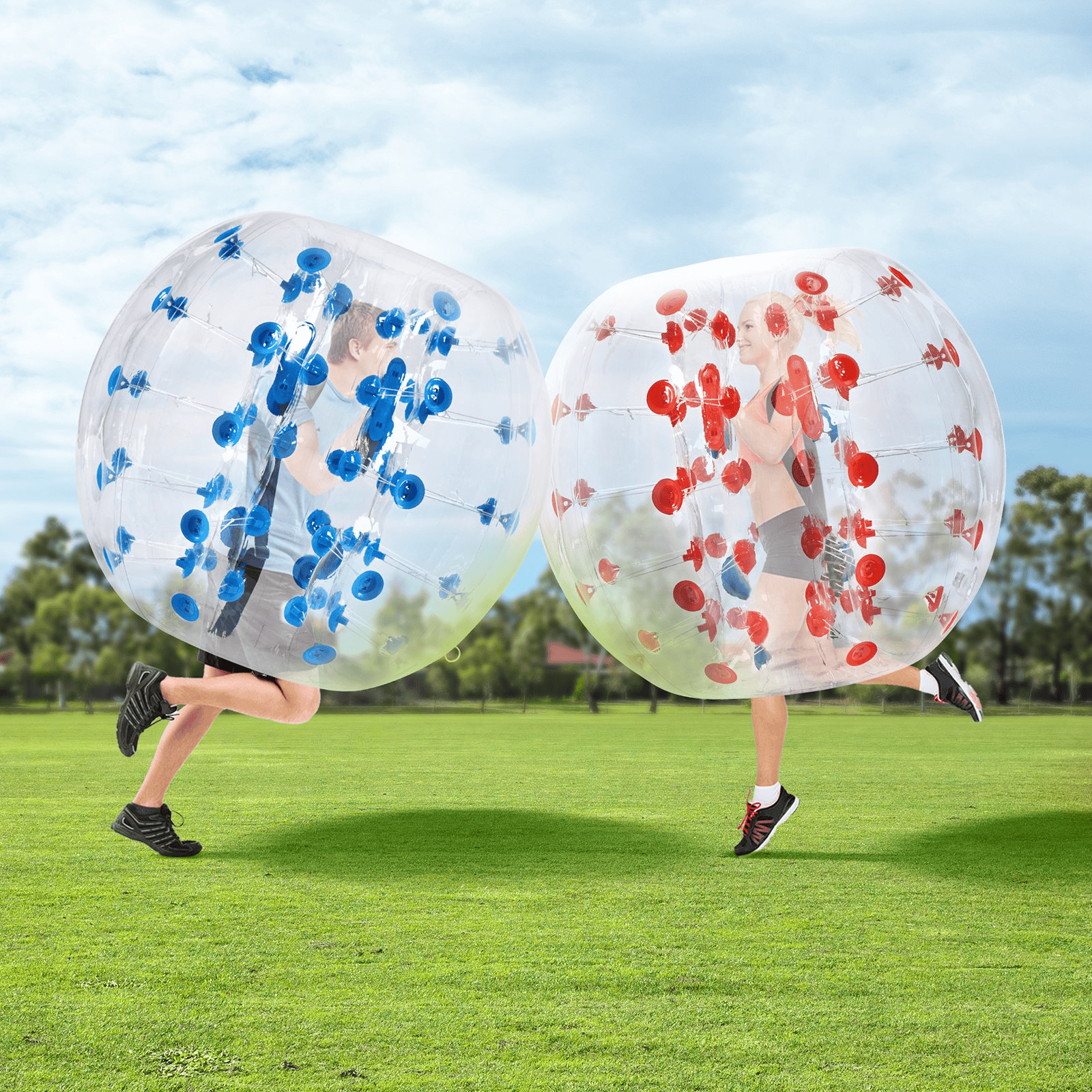 Inflatable Bumper Balls 2-Pack, 4FT/1.2M Body Sumo Zorb Balls for Teen, 0.8mm Thick PVC Human Hamster Bubble Balls for Outdoor Team Gaming Play, Bumper Bopper Toys for Garden, Yard, Park - The Little Big Store