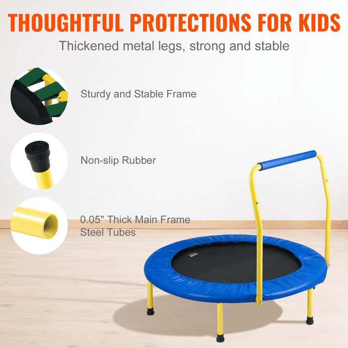 VEVOR 3FT Trampoline for Kids Indoor/Outdoor Foldable Baby Toddlers Trampoline - The Little Big Store