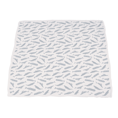 Blue Shadow Whales and Marina Sailboats Bamboo Newcastle Blanket - The Little Big Store