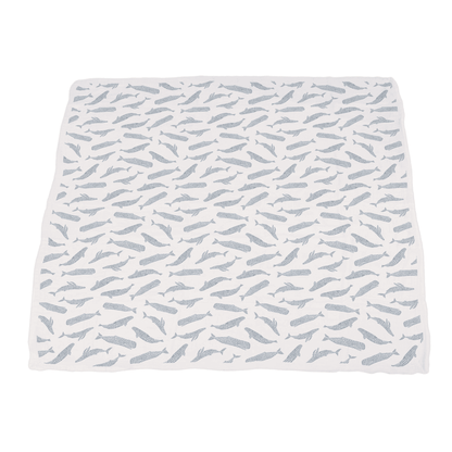 Blue Shadow Whales and Marina Sailboats Bamboo Newcastle Blanket - The Little Big Store