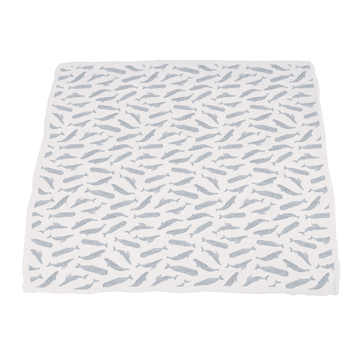 Blue Shadow Whales and Marina Sailboats Bamboo Newcastle Blanket - The Little Big Store