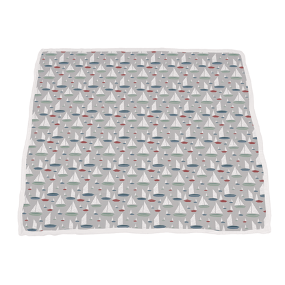 Blue Shadow Whales and Marina Sailboats Bamboo Newcastle Blanket - The Little Big Store