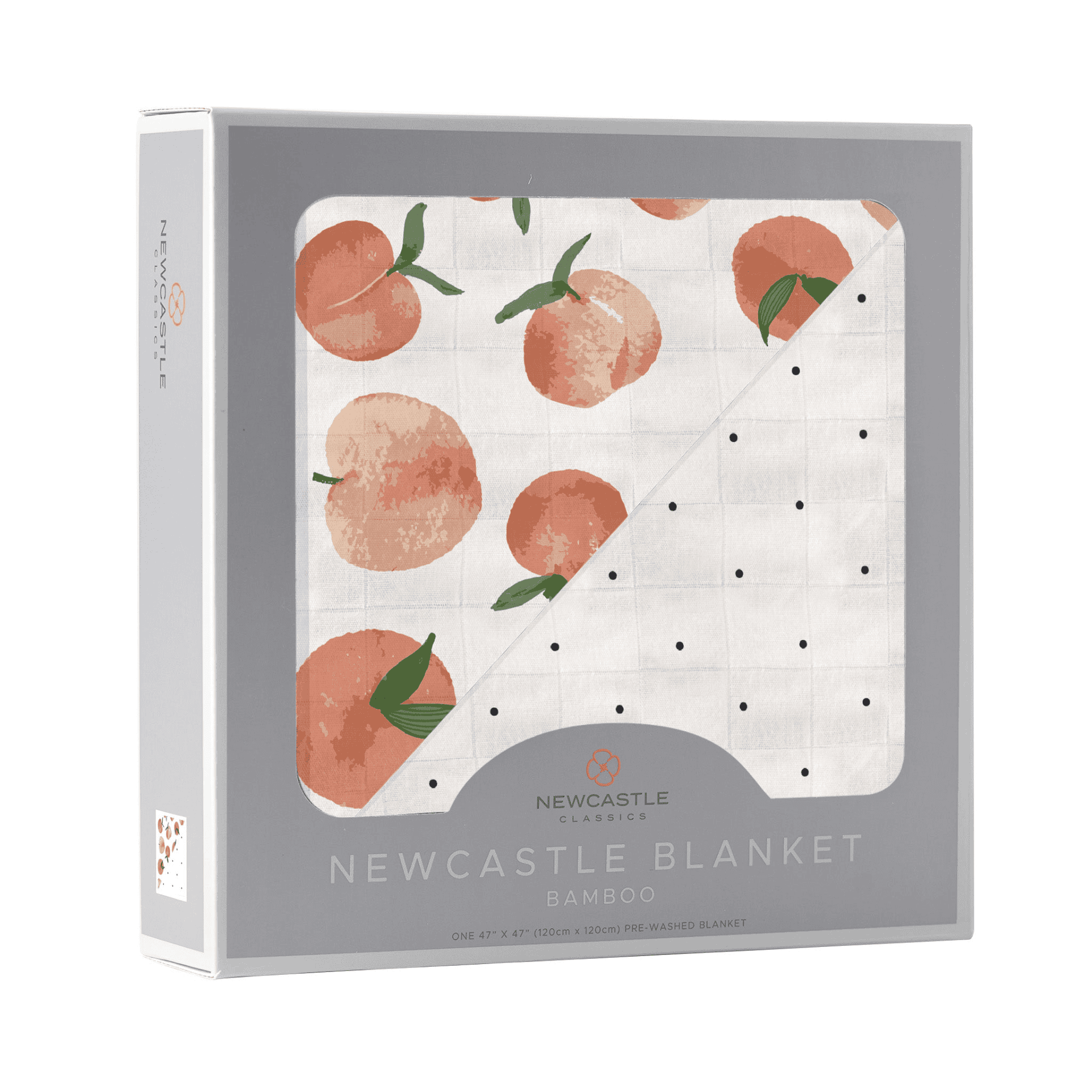 Carnelian Peaches and Black and White Polka Dot Newcastle Blanket - The Little Big Store
