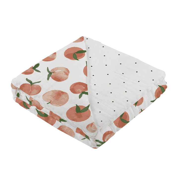 Carnelian Peaches and Black and White Polka Dot Newcastle Blanket - The Little Big Store