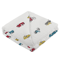 Vintage Muscle Cars and Motorcycles Bamboo Muslin Newcastle Blanket - The Little Big Store