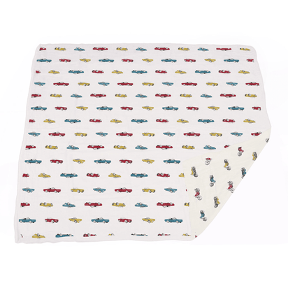 Vintage Muscle Cars and Motorcycles Bamboo Muslin Newcastle Blanket - The Little Big Store