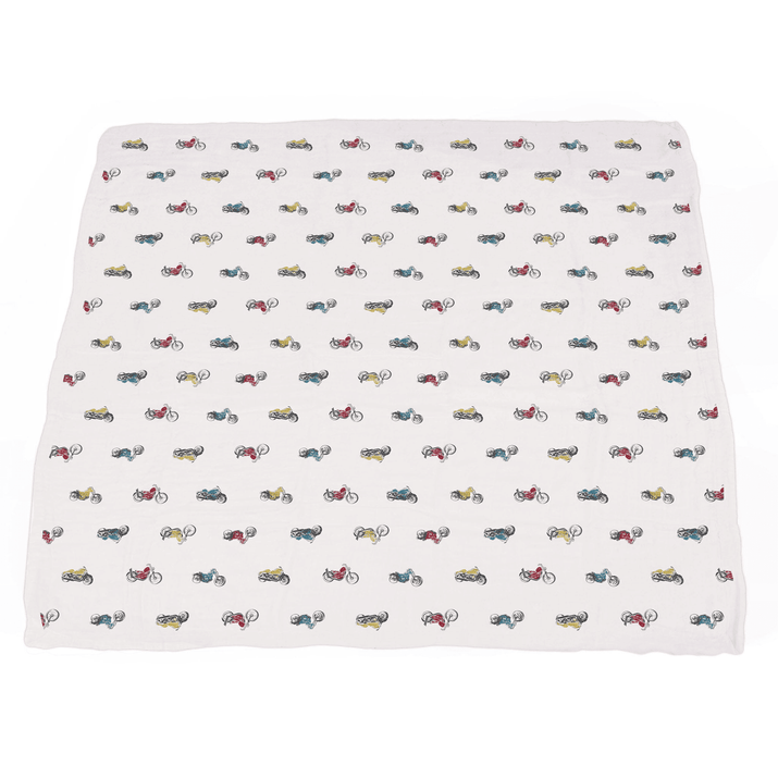 Vintage Muscle Cars and Motorcycles Bamboo Muslin Newcastle Blanket - The Little Big Store