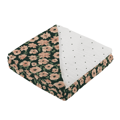 Canyon Sunset Flowers and White Polka Dot Newcastle Blanket - The Little Big Store