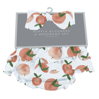 Carnelian Peaches Ruffle Bloomers and Headband Set - The Little Big Store