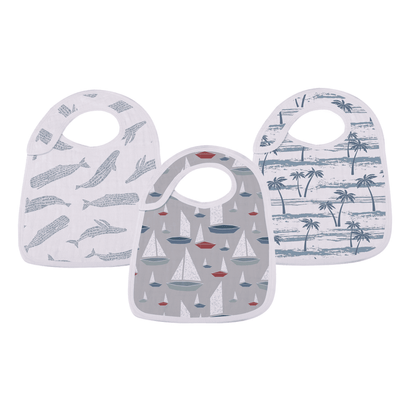 Ocean Tides Bamboo Snap Bibs - The Little Big Store
