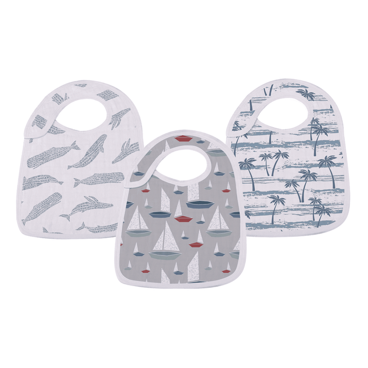 Ocean Tides Bamboo Snap Bibs - The Little Big Store