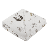Hear Me Roar Lion and Rhinos and Elephants Bamboo Newcastle Blanket - The Little Big Store