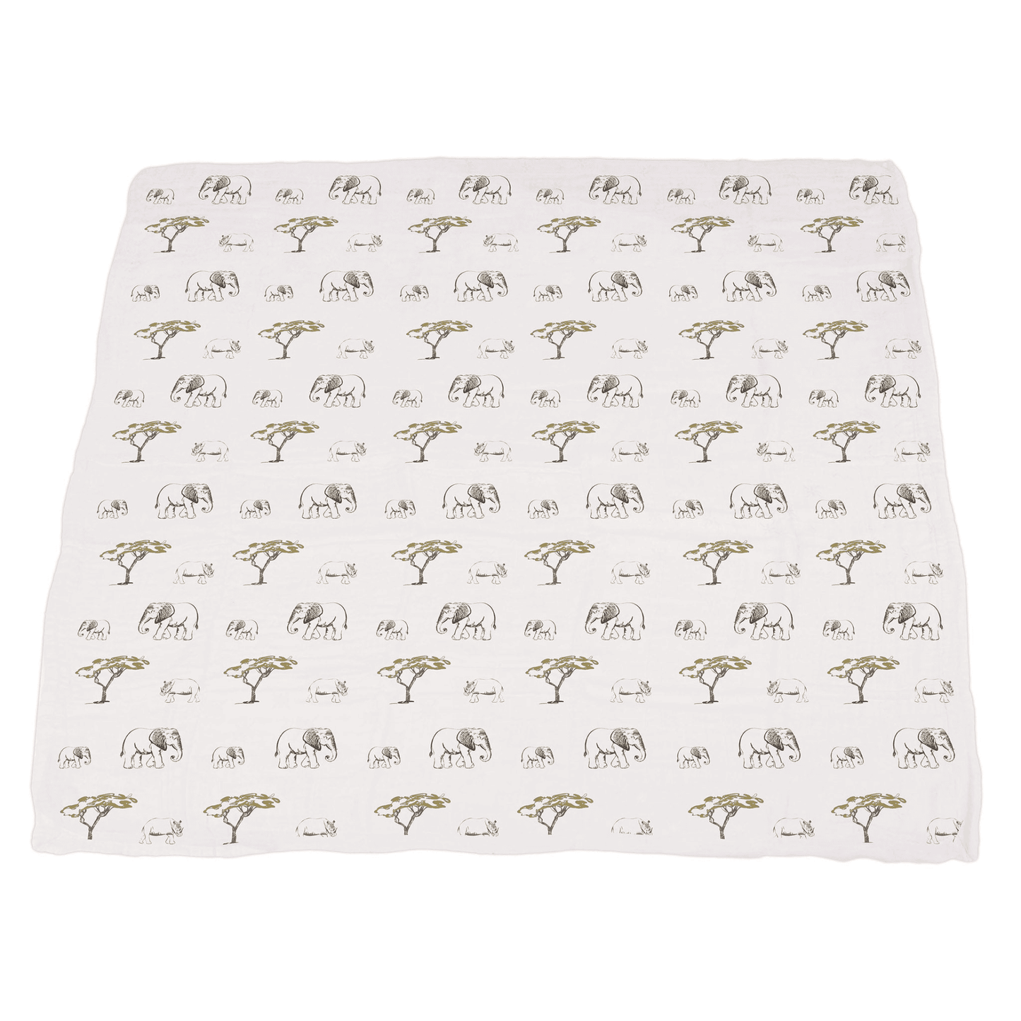 Hear Me Roar Lion and Rhinos and Elephants Bamboo Newcastle Blanket - The Little Big Store