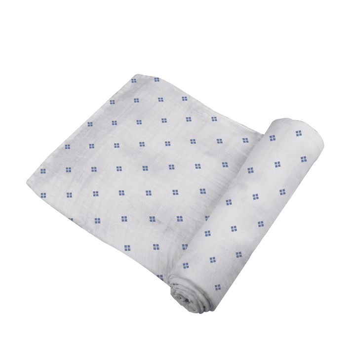 Periwinkle Diamond Polka Dot Swaddle - The Little Big Store