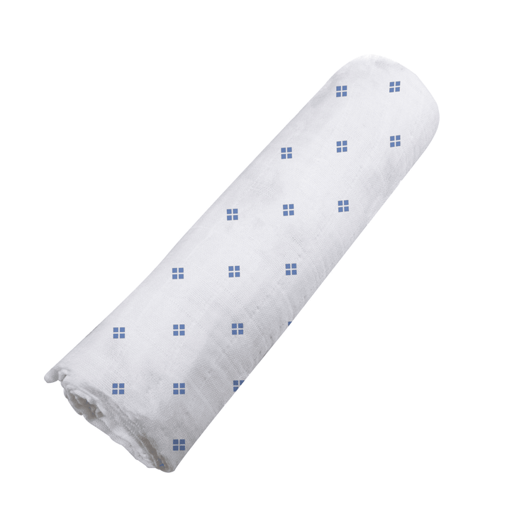 Periwinkle Diamond Polka Dot Swaddle - The Little Big Store