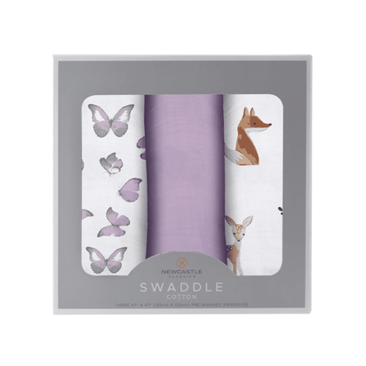 Mountain Meadow Swaddle 3 Pack; Sierra Fox & Butterfly - The Little Big Store