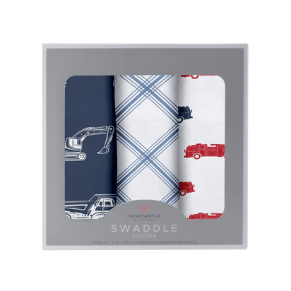 Things That Go Swaddle 3 Pack - The Little Big Store