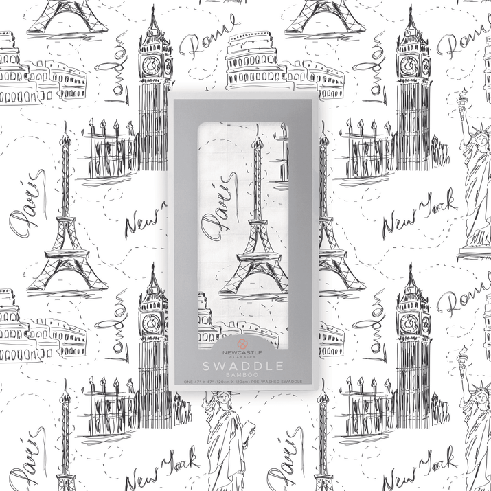 London, Paris, New York Bamboo Swaddle - The Little Big Store