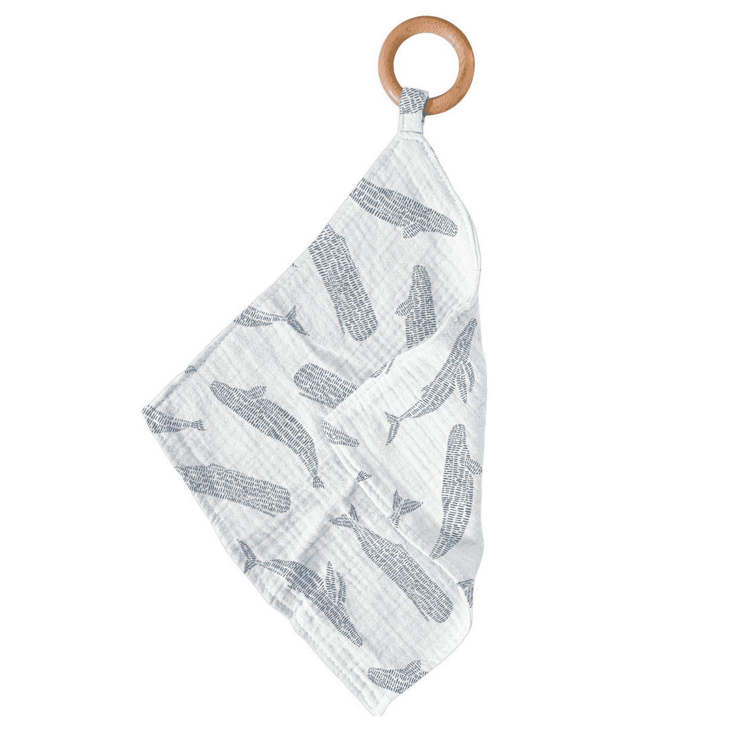 Blue Shadow Whales Bamboo Newcastle Teether - The Little Big Store