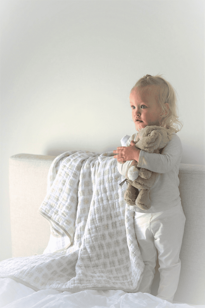 Flower Child Cotton Muslin Newcastle Blanket - The Little Big Store