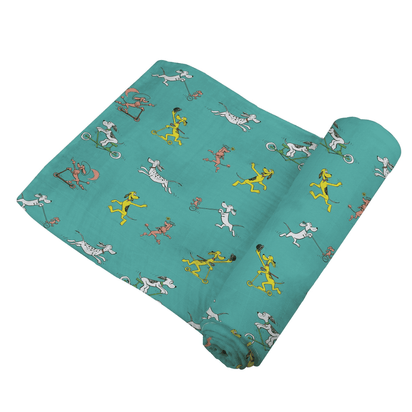 Go, Dog. Go! Bamboo Muslin Swaddle - The Little Big Store