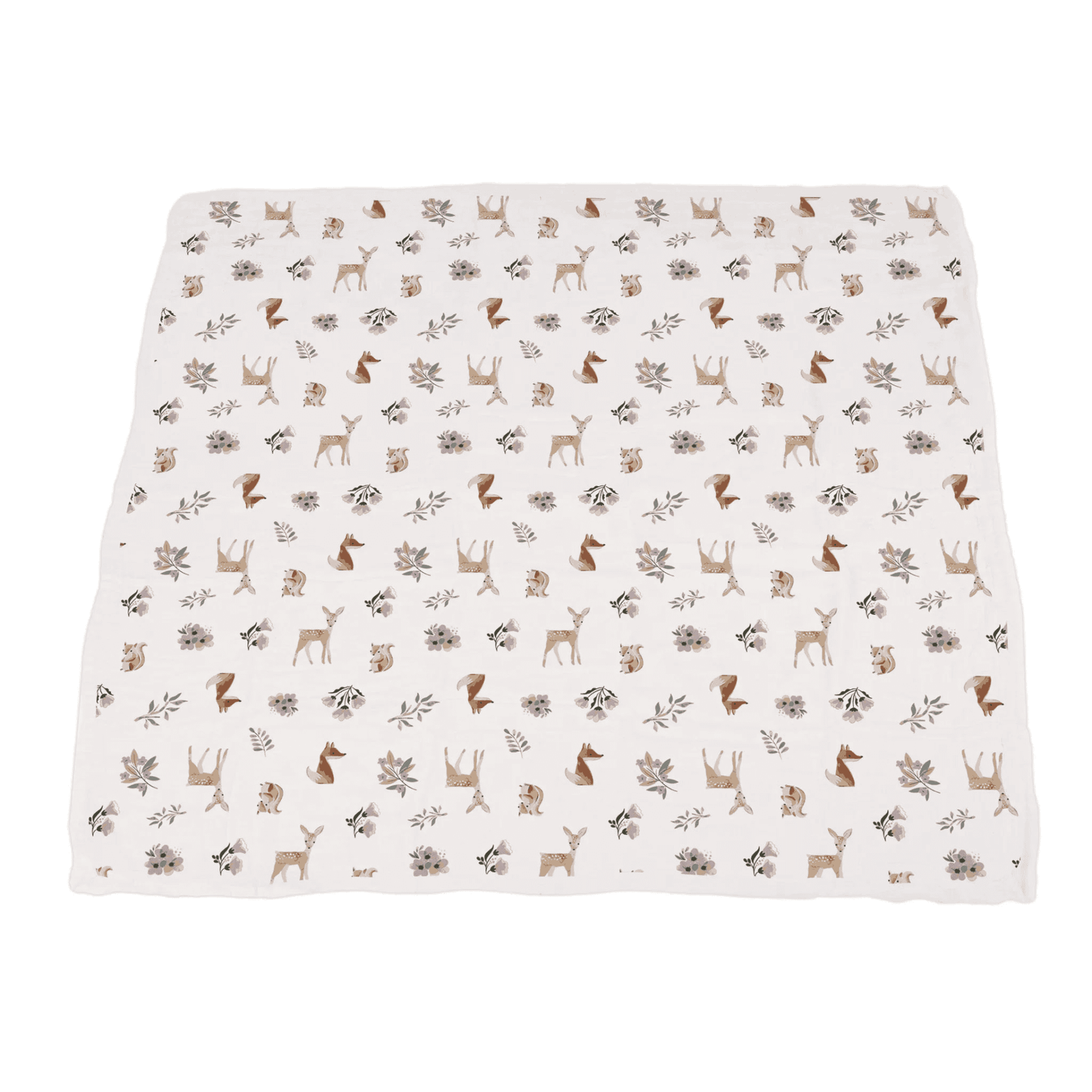 Sierra Fox and Deer and Orchid Lavender Cotton Newcastle Blanket - The Little Big Store