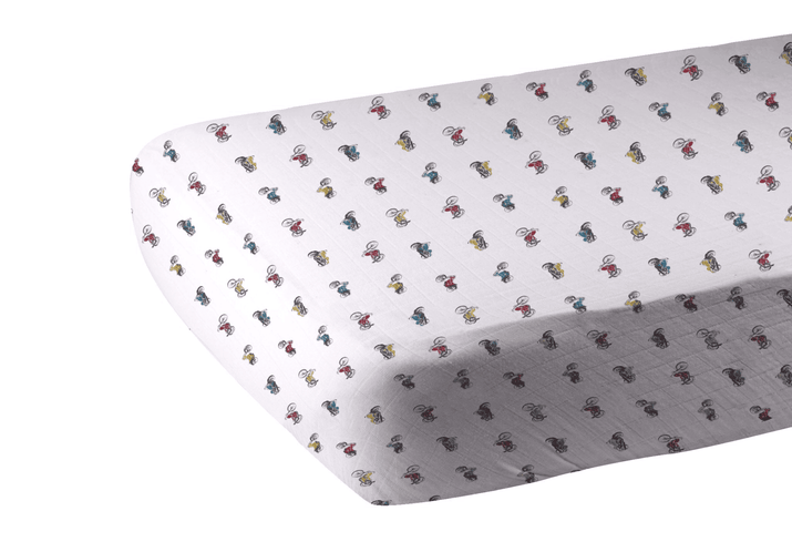Vintage Motorcycles Bamboo Muslin Crib Sheet - The Little Big Store