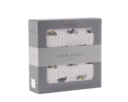 Vintage Motorcycles Bamboo Muslin Crib Sheet - The Little Big Store