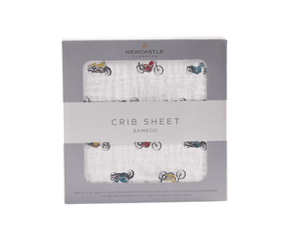 Vintage Motorcycles Bamboo Muslin Crib Sheet - The Little Big Store