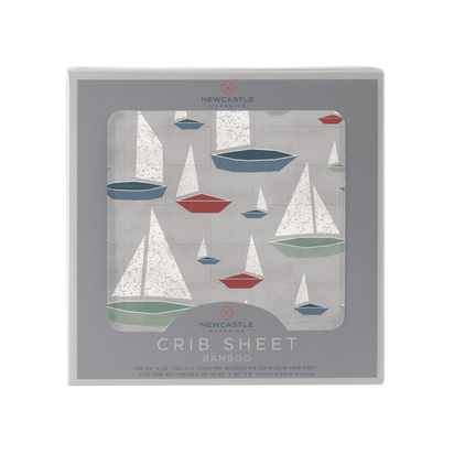 Marina Sailboats Bamboo Muslin Crib Sheet - The Little Big Store