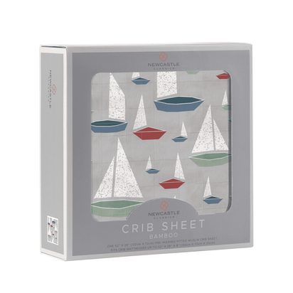 Marina Sailboats Bamboo Muslin Crib Sheet - The Little Big Store