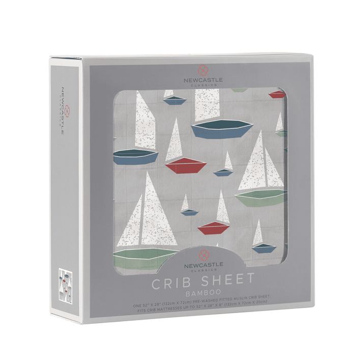 Marina Sailboats Bamboo Muslin Crib Sheet - The Little Big Store