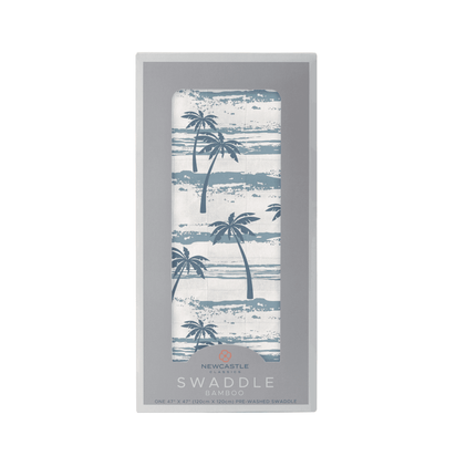 Ocean Palm Trees Bamboo Swaddle - The Little Big Store