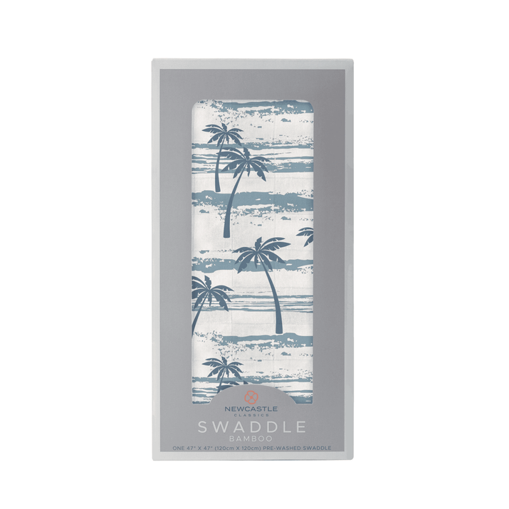 Ocean Palm Trees Bamboo Swaddle - The Little Big Store