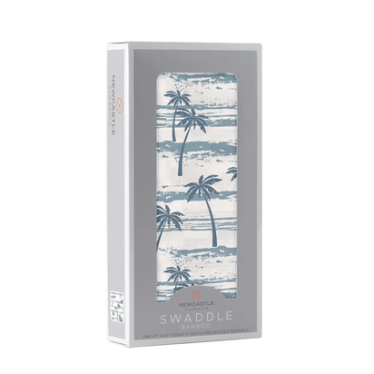 Ocean Palm Trees Bamboo Swaddle - The Little Big Store