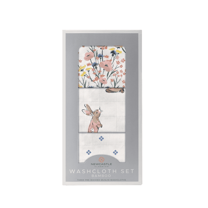 Wildflowers Bamboo Washcloth Set 3 Pack - The Little Big Store